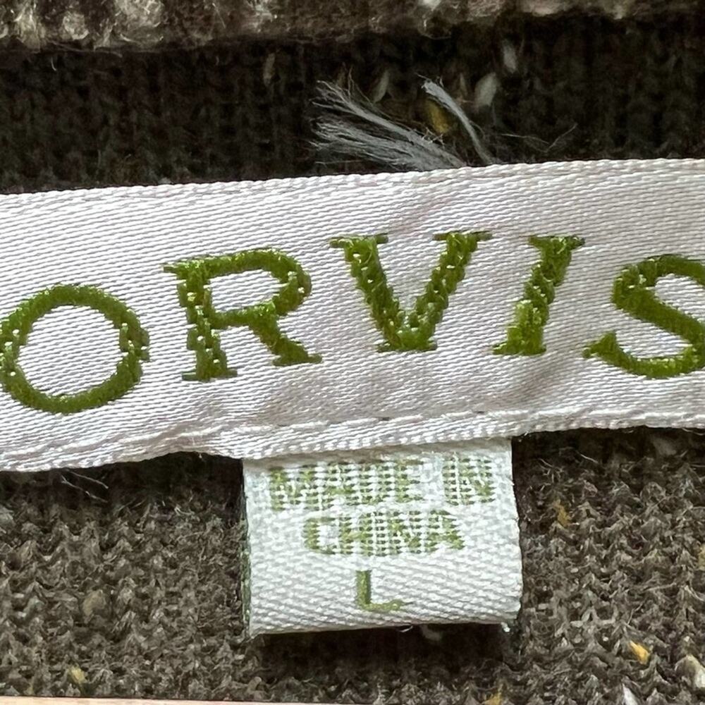 Orvis Full Zip Fleece Jacket SZ L Speckled Earthy Green Outdoor Gorpcore Hiking - Picture 9 of 9